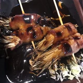 A12. 2 Skewers of Enoki Bacon Yakitori