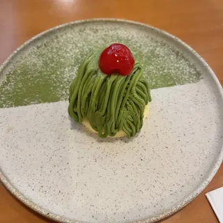 Matcha mont blanc cake