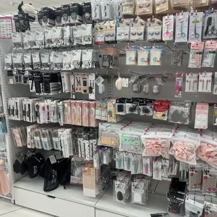 Nail clippers, skin-care/makeup applicators, sponges.