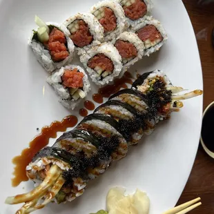 Spicy Tuna Roll and Spider Roll