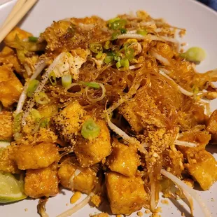 Glass noodle pad Thai w tofu: