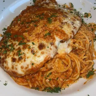 Chicken Parmesan with vodka sauce