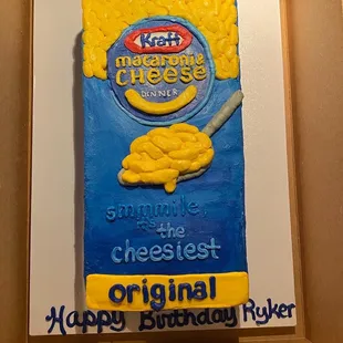 Kraft Macaroni and Cheese birthday cake!