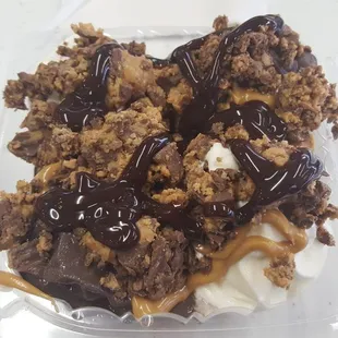 a dessert in a plastic container