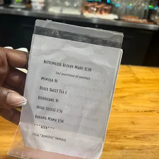 Bottomless Drink Options !