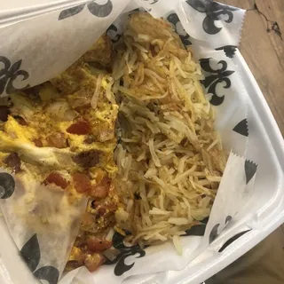 Alligator Omelet Meal