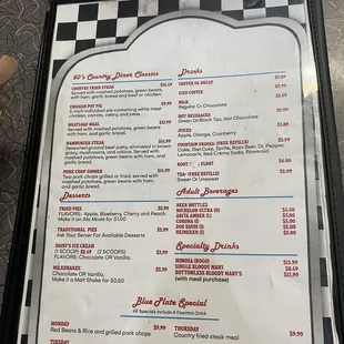 menu