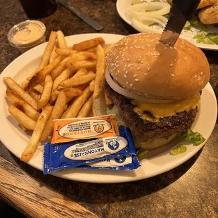 Daisy burger with fries