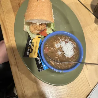 1/2 Shrimp Poboy Combo