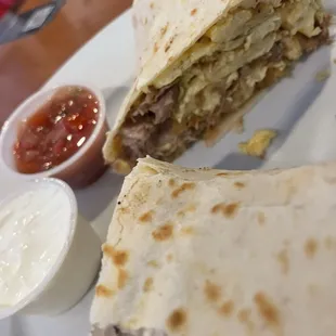 Breakfast burrito with pork