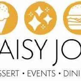 the logo for daisy jo's desert events dining