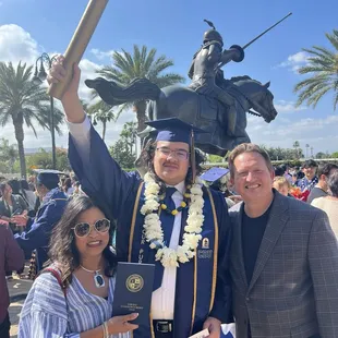 Perfect grad lei for our tall son!