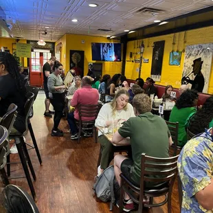 people eating in a restaurant