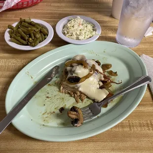 Smothered Chicken Special, that came with 2 sides and choice of bread.
