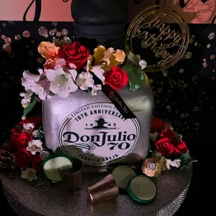 This Don Julio 70 cake was a hit with friends and family. She even made it with Don Julio 70!