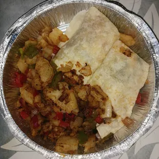 Florentine breakfast wrap  and home fries