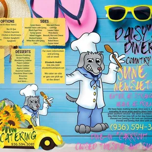 the menu for daisy&apos;s diner