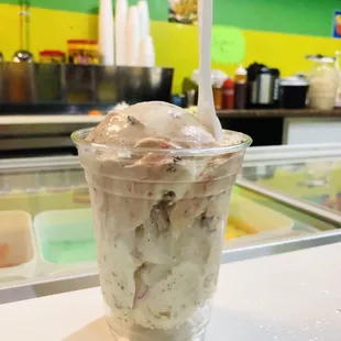 a cup of ice cream