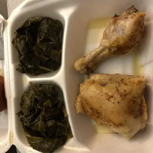 Sunday&apos;s chicken and greens. Yummy