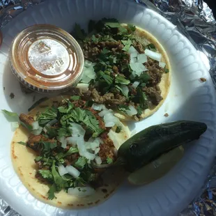 Al Pastor and Carne Asada Tacos