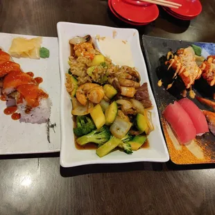 All your can eat dinner menu items. Well worth it - food amd the service was great!