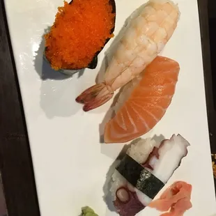 Lunch menu. Eat all you can. A lot of choices. My fav nigiri s. I order these 3x. Worth the money.