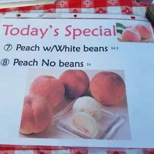 Today&apos;s Special... mochi filled with fresh peach!