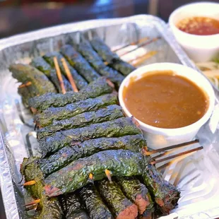 a tray of food
