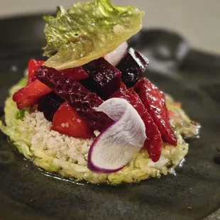 a plate of food on a table