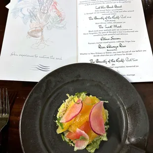 a plate of food on a table