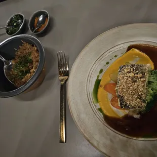 a plate of food on a table