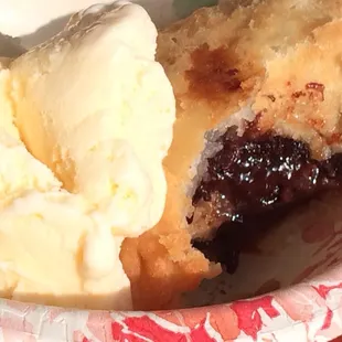 Deep fried brownie pie a la mode. 8