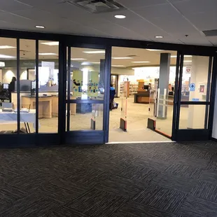 Library entrance on the right hand side