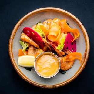 a plate of food on a table
