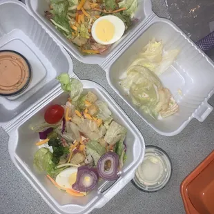 I came back to add the other salad from my order. Slightly better but not something I would want staff to serve a paying customer.