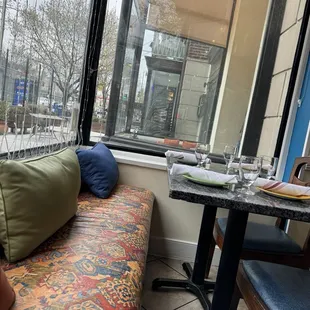 Bar area with lots of windows and natural light.