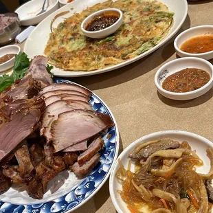 a table full of food