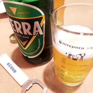 Terra &quot;big bottle&quot; korean beers.
