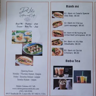 Part of new menu offerings and hours.