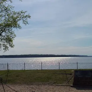 a view of the lake from the patio