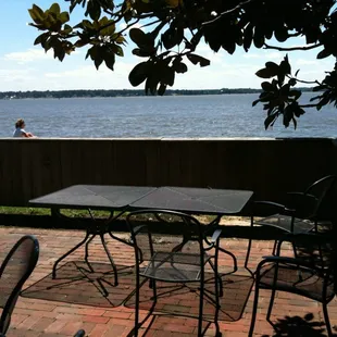 Beautiful river view from the patio. Weather was sunny but breezy!