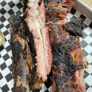 Delicious ribs with some char.
