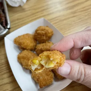 Crispy and sweet corn nuggies, and made to order.