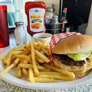 9/5/24 Simple but amazing burger combo, the fries are so daRn good!!
