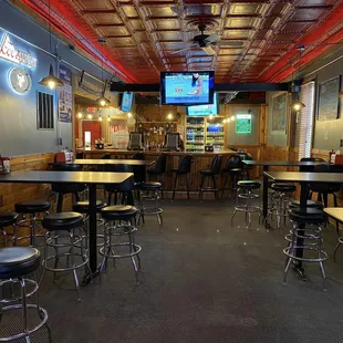 the interior of a diner
