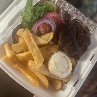 The Char Burger with fries. My parents favorite.