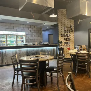 the inside of a restaurant