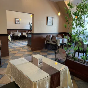 a restaurant with tables and chairs