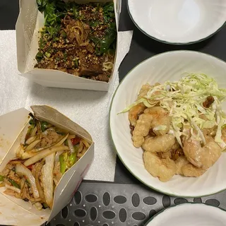 Prawns with Honey-Glazed Walnuts