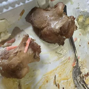 The carcass of oxtail after my wife finished with it